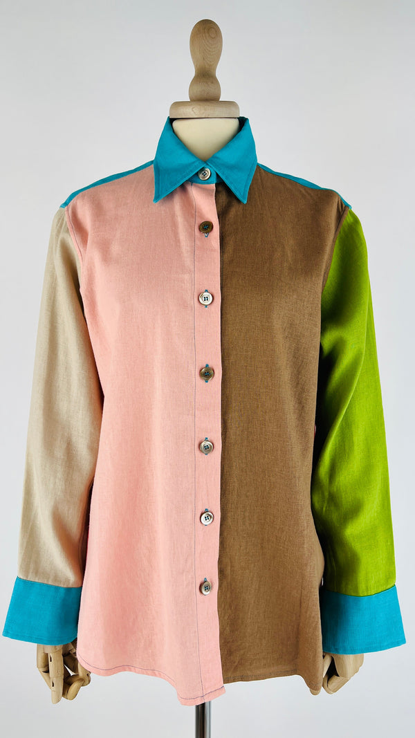 Camicia color-block