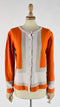 Cardigan arancio color block