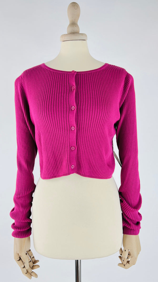 Cardigan cropped in cotone
