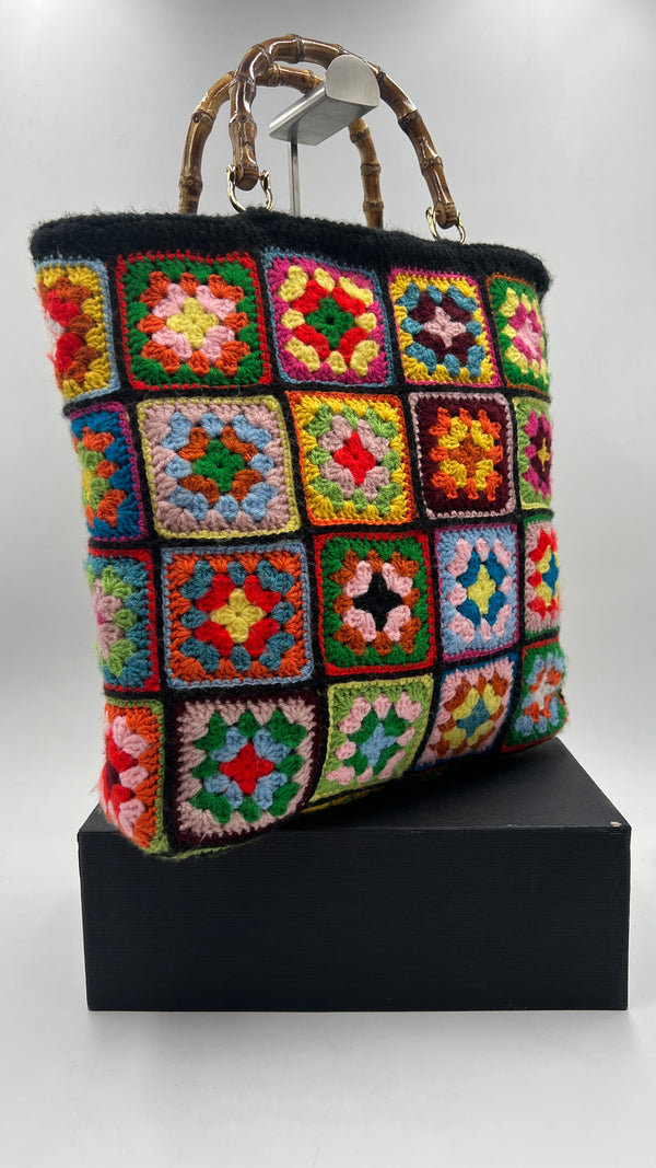 Borsa crochet a fiori