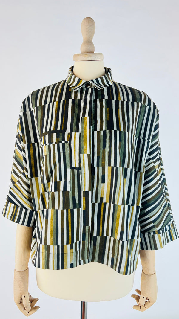 Camicia corta cotone stretch