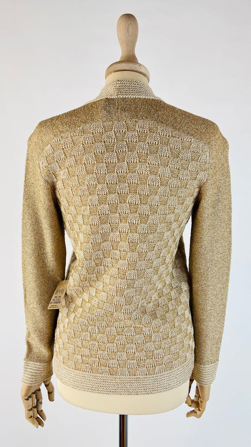 Cardigan maglia dorata
