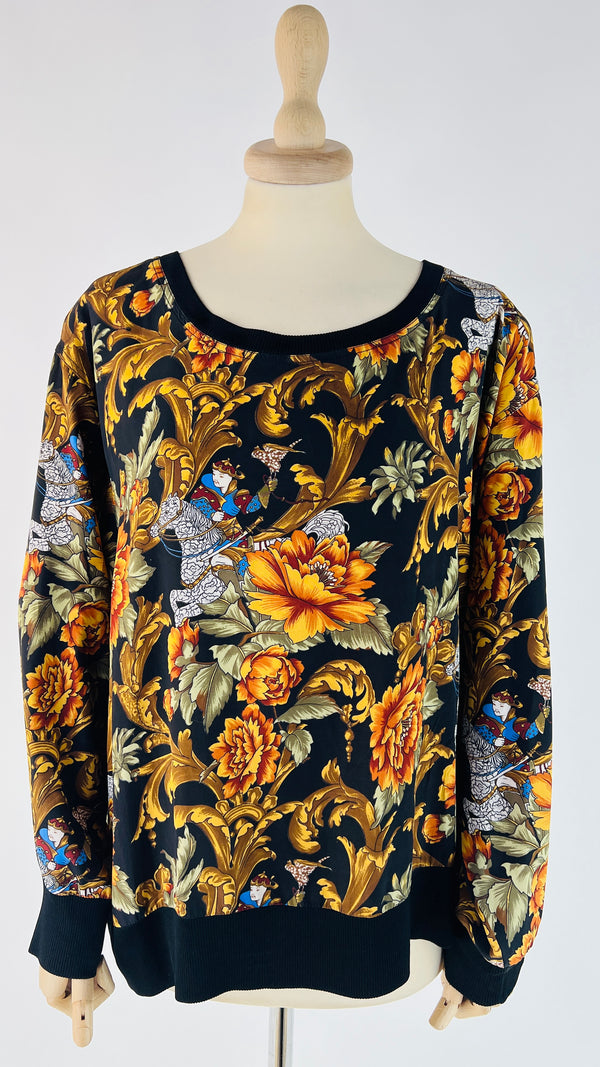 Blusa floreale in seta