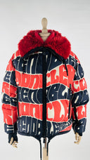 Piumino logo all-over Moncler grenoble