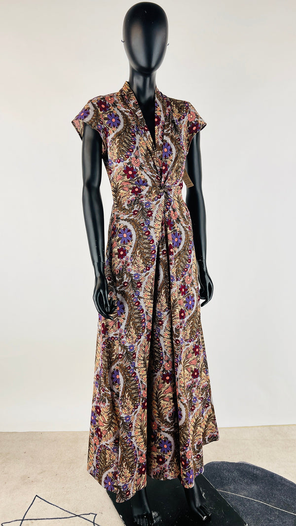 Abito lungo a fiori con nodo