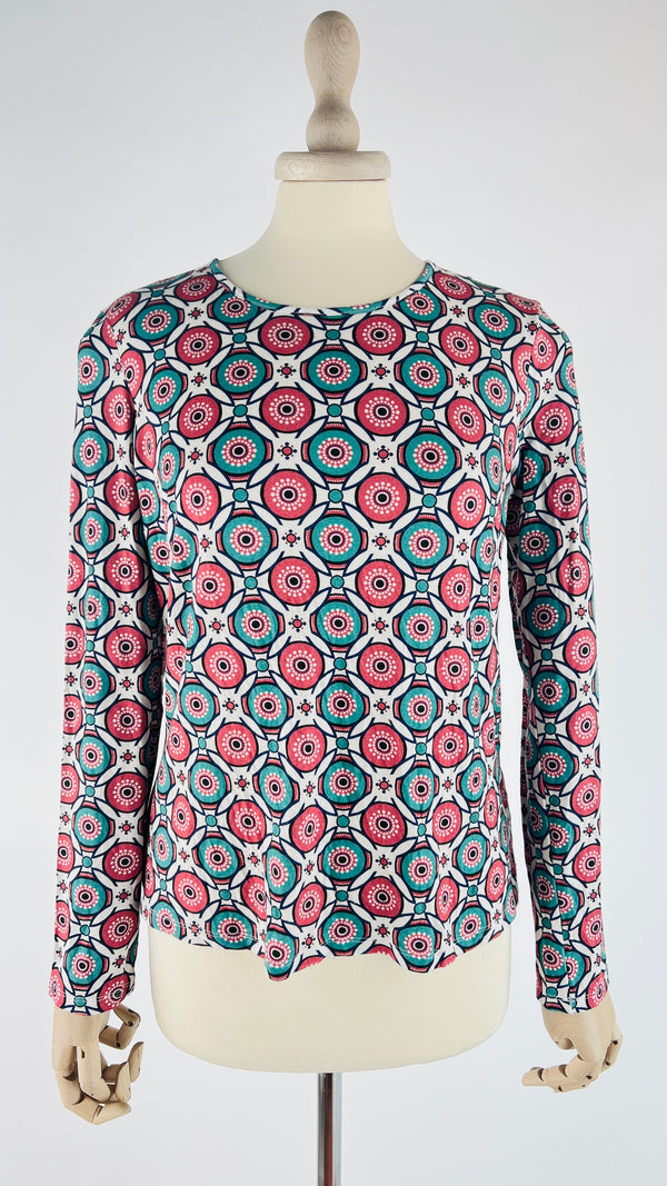 Longsleeve geometrica con cartellino