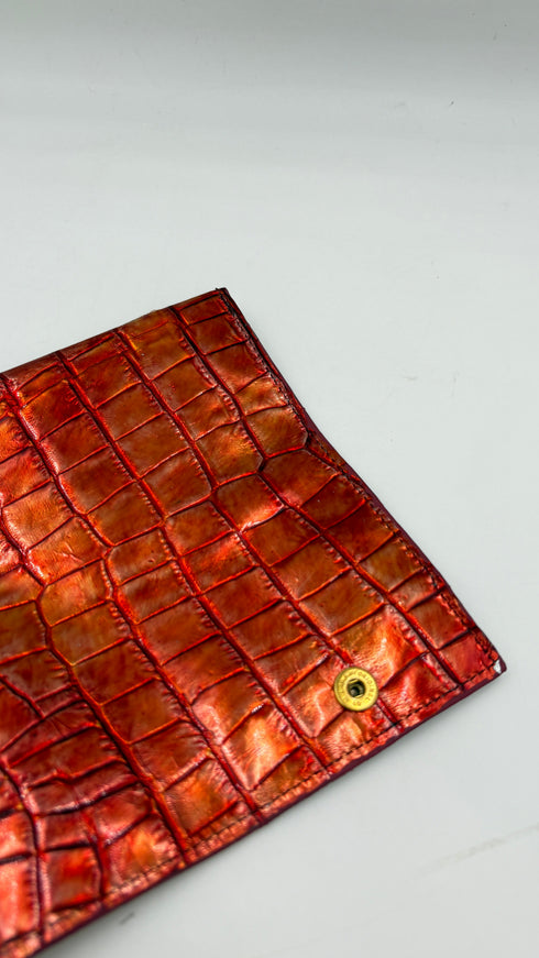 Tote-bag marrone-oro con cartellino