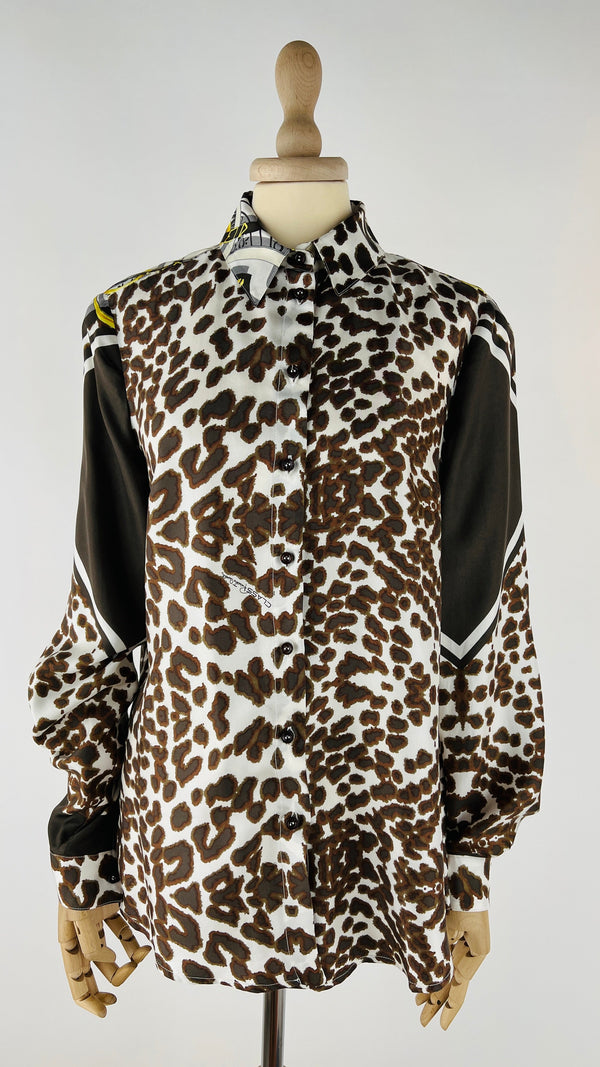 Camicia in seta animalier