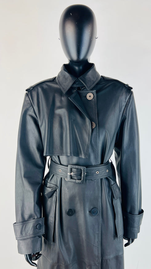 Trench in pelle nero