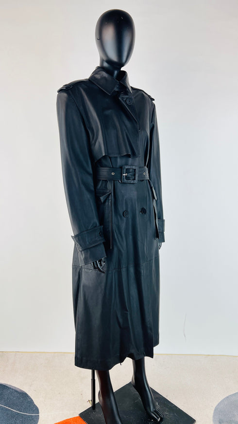 Trench in pelle nero
