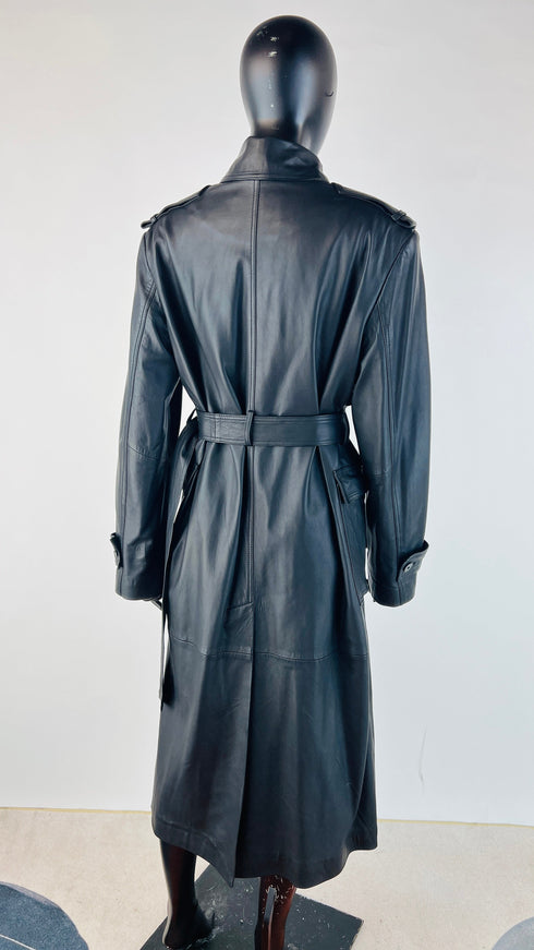 Trench in pelle nero