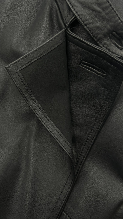 Trench in pelle nero