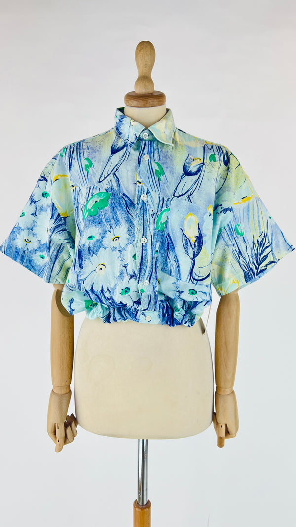 Camicia vintage cropped a fiori