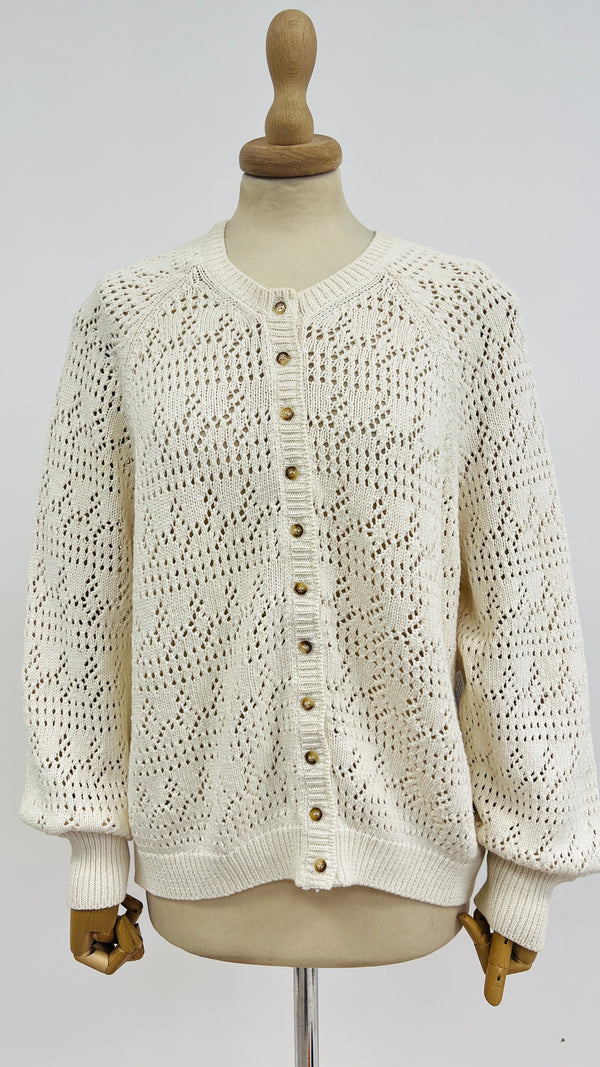 Cardigan uncinetto in cotone