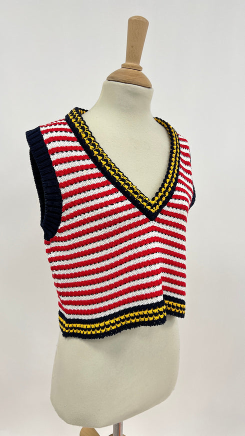 Gilet maglia a righe