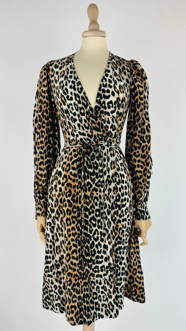 Abito midi animalier portafoglio