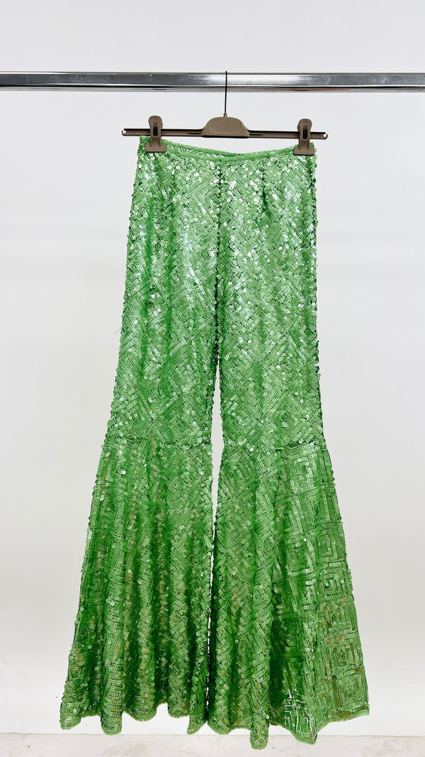 Pantaloni paillettes verdi