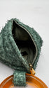 Pochette verde in pelle
