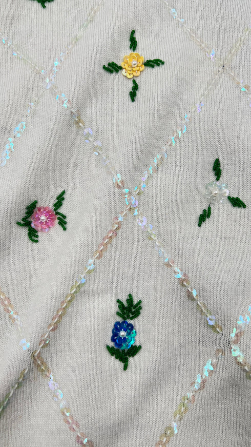 Maglia a rombi e fiori