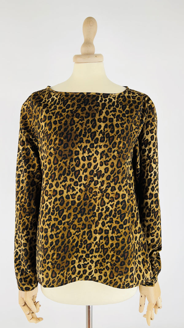 Blusa animalier girocollo