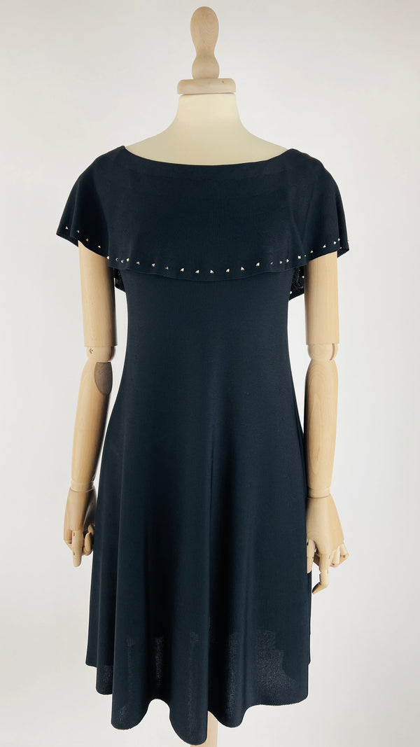 Abito corto nero con borchie