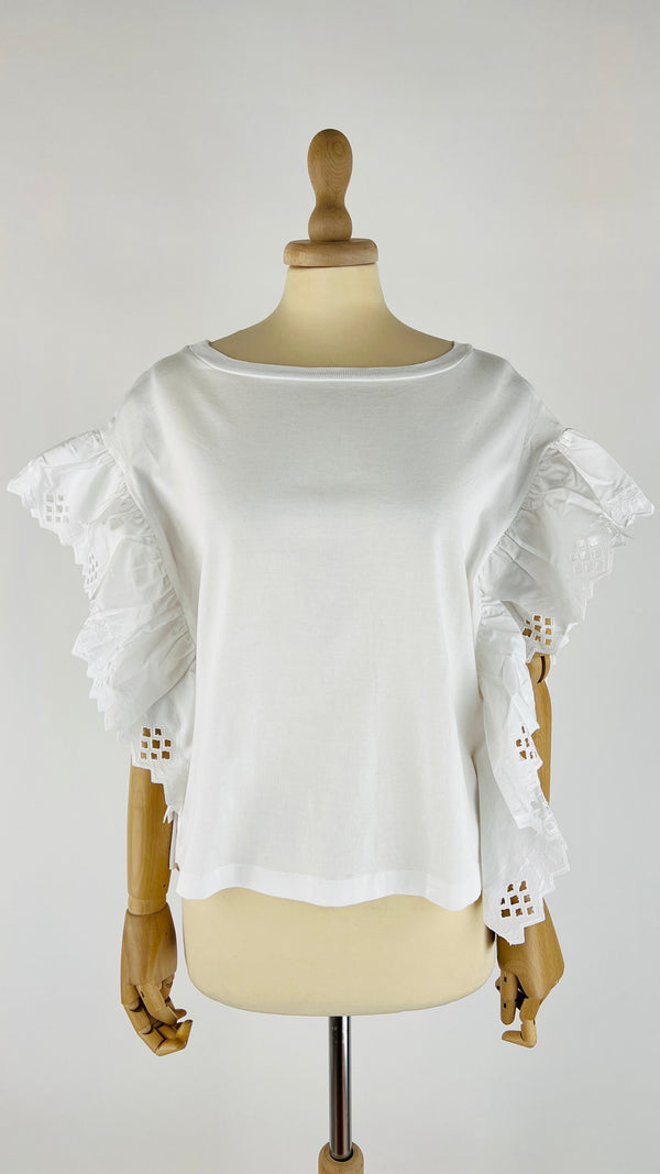 Top bianco in cotone