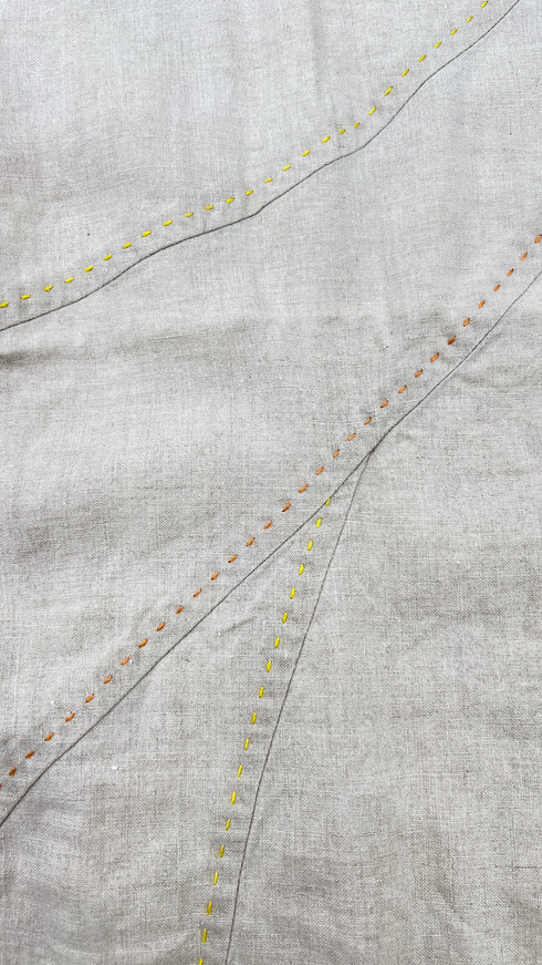 Top in lino ricamato