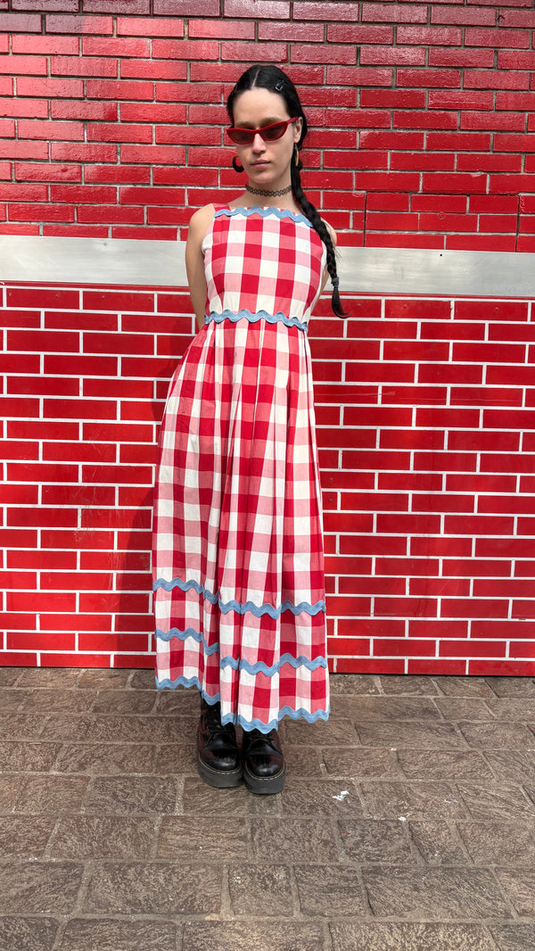 Abito lungo in vichy