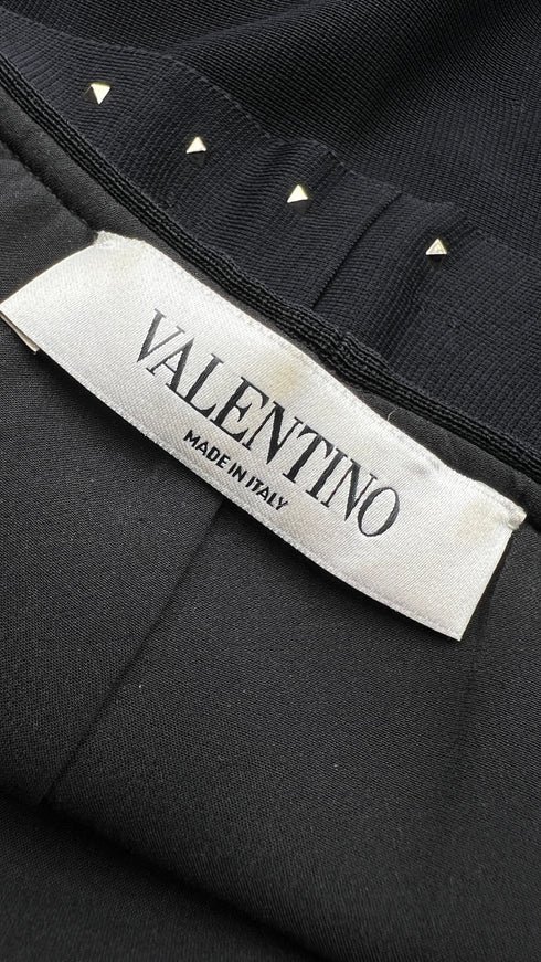 Abito corto nero con borchie