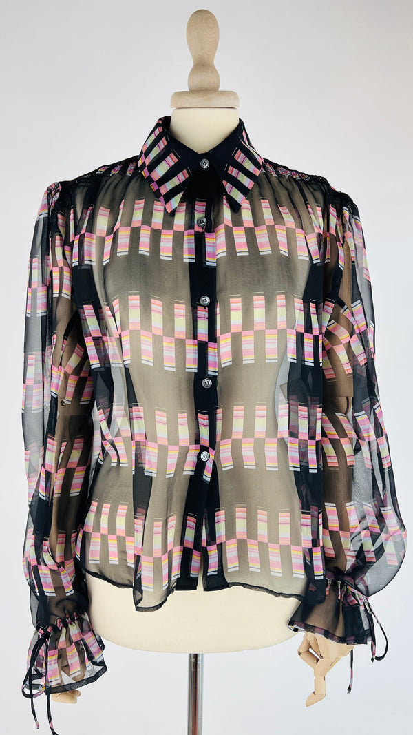 Camicia in mesh stampata