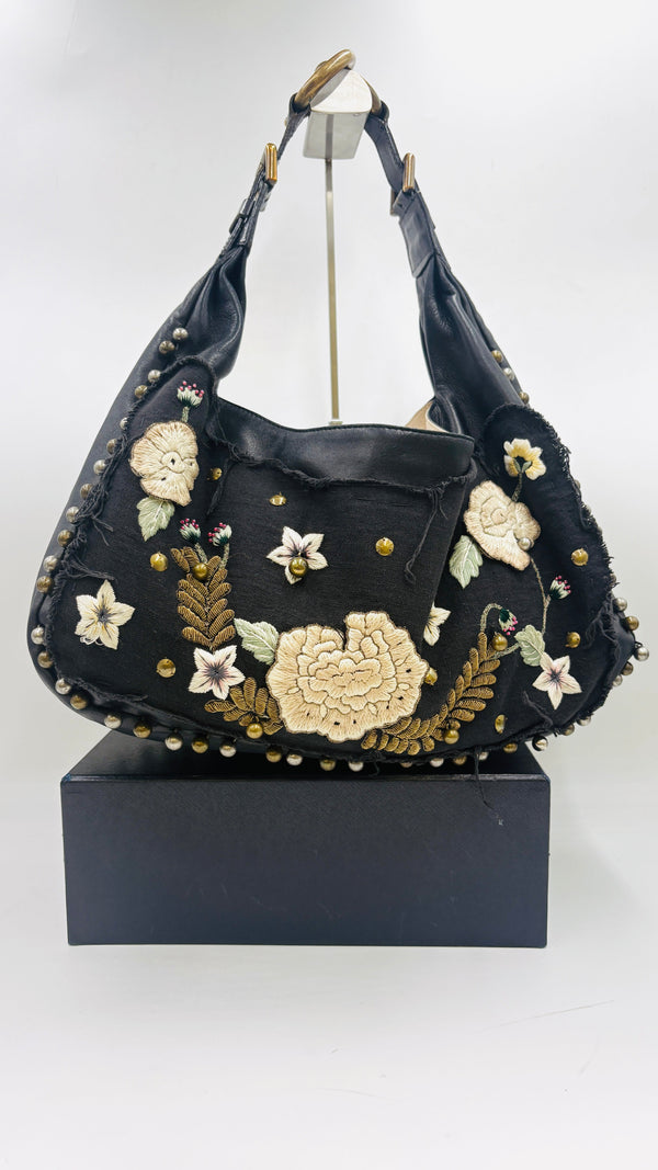 Borsa hobo ricami a fiori