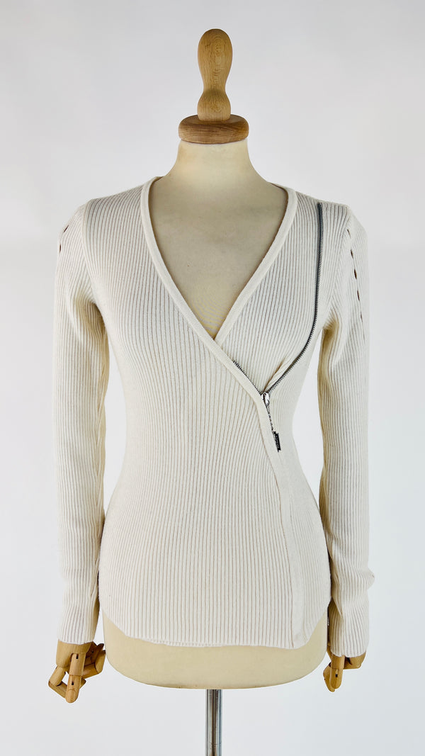 Maglia con zip diagonale