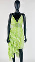 Completo in chiffon stampato verde