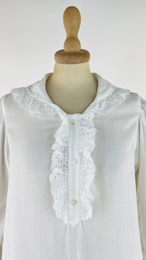 Camicia con inserti in pizzo Sangallo