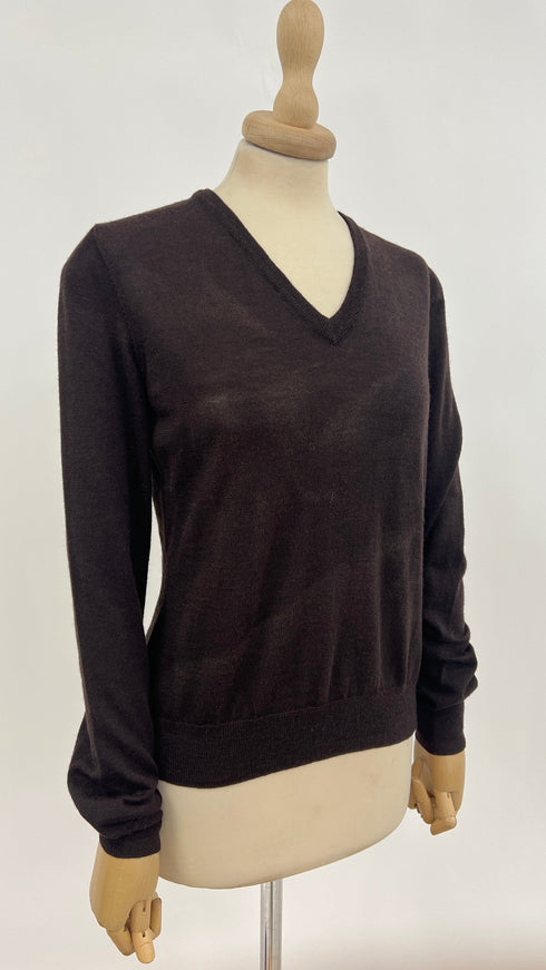 Maglione a V in lana