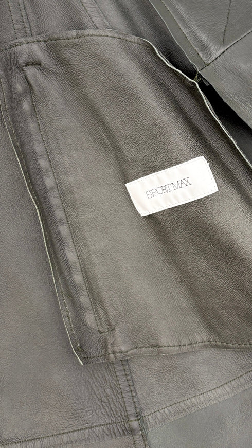 Trench in pelle verde