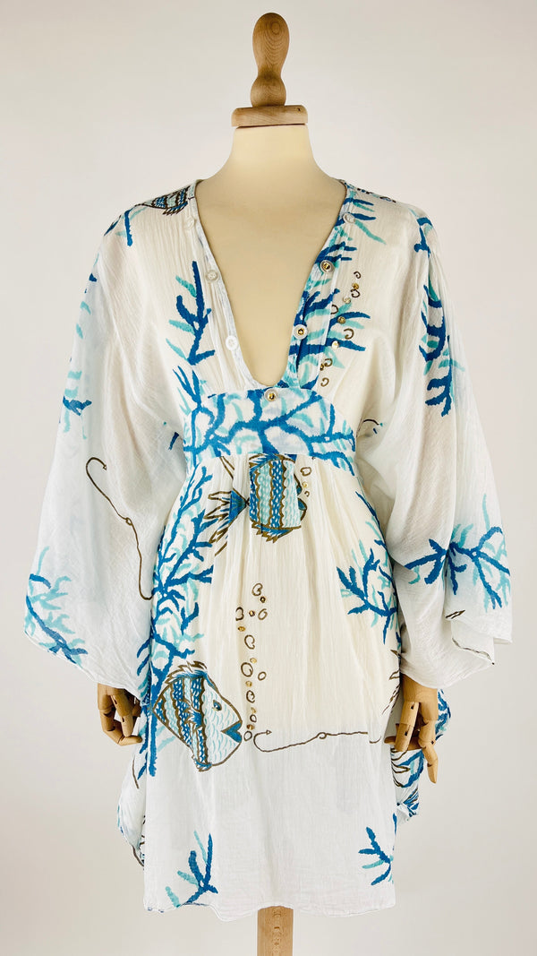 Kaftano in cotone stampato