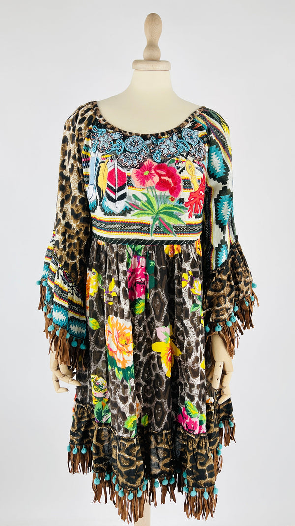 Abito kaftano stampato