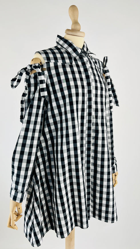 Maxi camicia in vichy