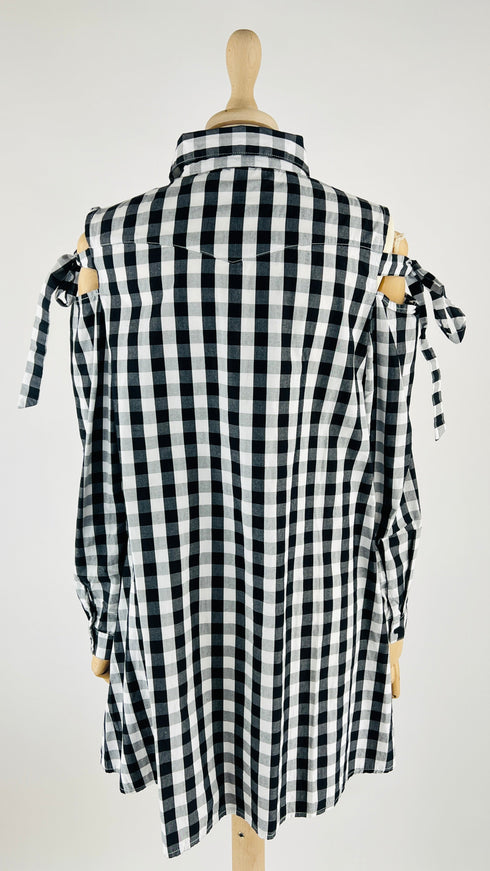 Maxi camicia in vichy