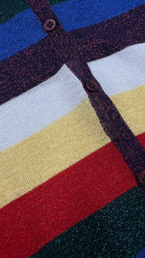 Cardigan a righe lurex