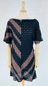 Abito corto vintage maglia rilievo righe