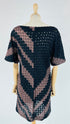 Abito corto vintage maglia rilievo righe