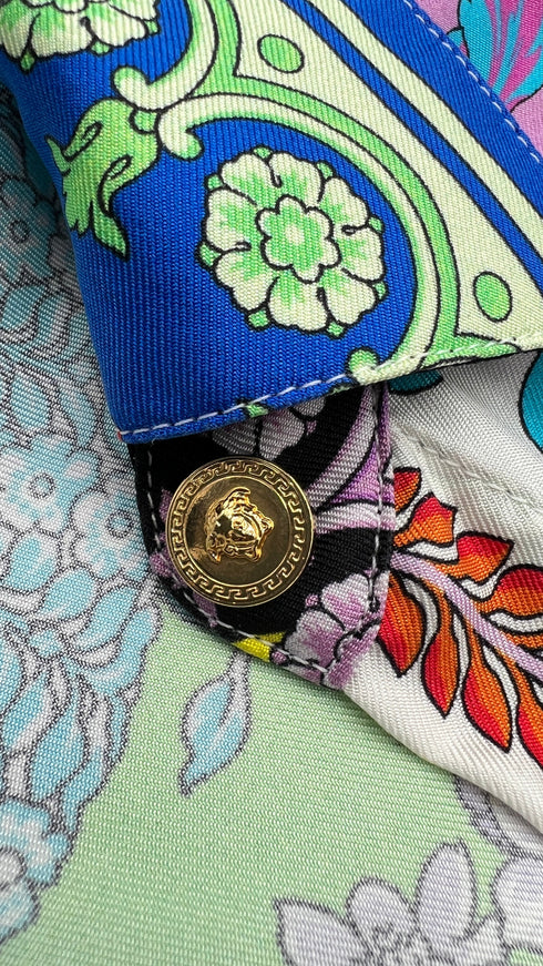 Camicia in seta con rose