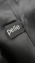 Giacca in pelle nera stampata