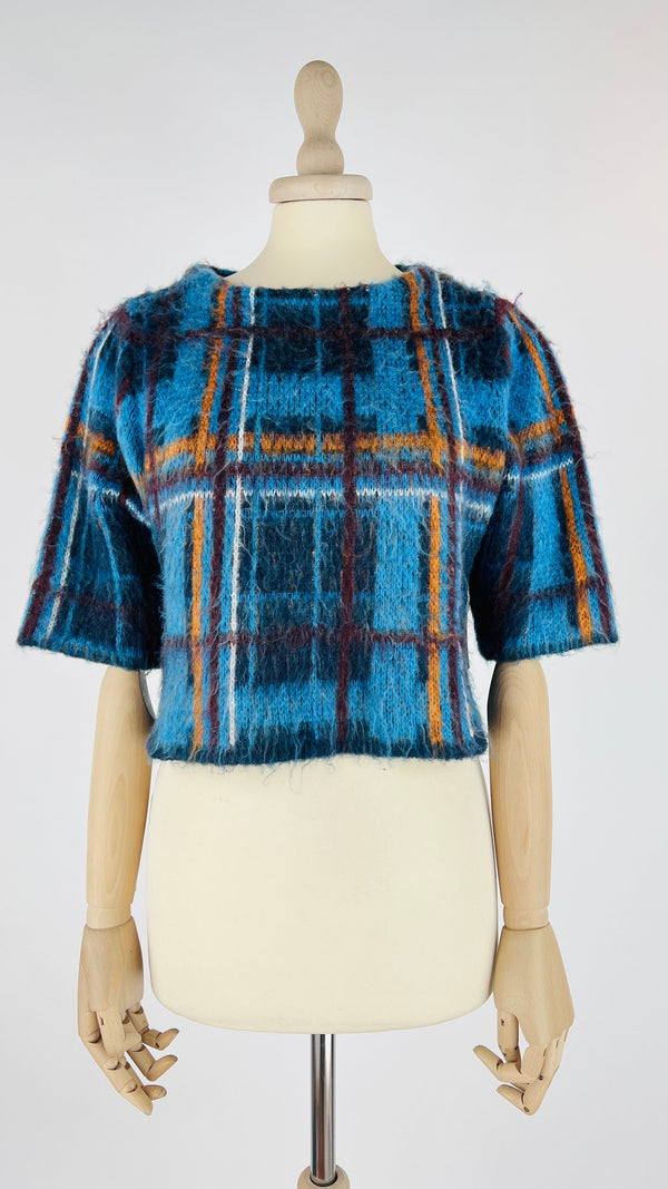 Maglia cropped tartan