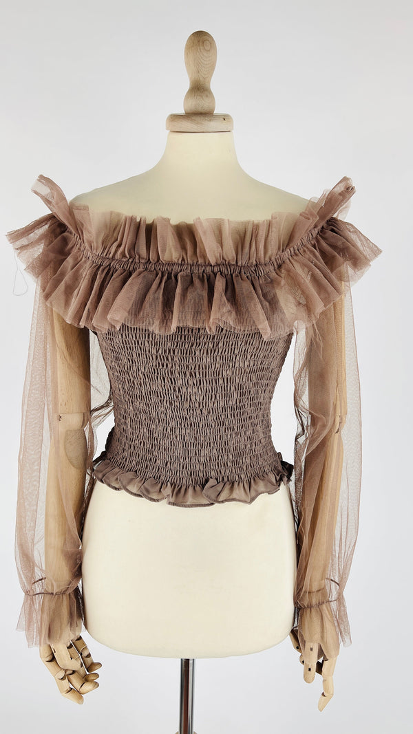 Top arricciato con ruche