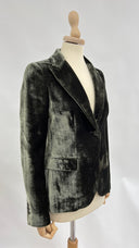 Blazer in velluto color khaki Parosh
