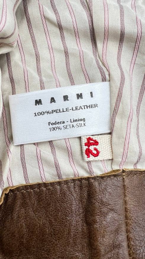 Gilet in pelle con perline