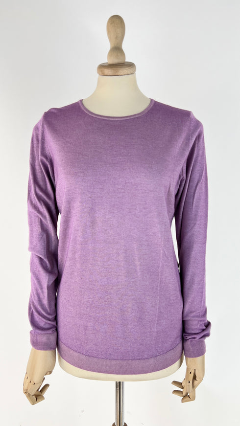 Maglia viola in cashmere con cartellino